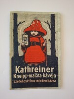 Régi reklámcédula Kathreiner Kneipp Malátakávé kávé