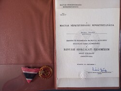 Magyar Népköztársaság Bányász szolgálati érdemrend Arany fokozata
