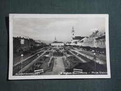Képeslap,Románia,Máramarossziget,Főtér látkép,részlet,Karinger,Knoll fotó kiadás Aknaszlatina,1940-