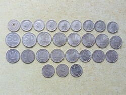 Magyarország 28 db Különböző Érme 2,5,10,20,50 Fillér 1950-1990