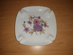 Hollóházi porcelán búzavirág mintás hamutartó, hamutál - 16,5*16,5 cm (20/d)