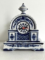 Gzhel orosz, működő porcelán asztali óra