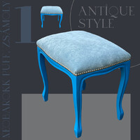 Antik stílusú ülőke, zsámoly, puff