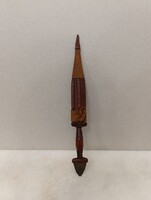 Afrikai fegyver kés antik vas penge gyíkbőr díszítéses maszáj népcsopport tőr 214 5257