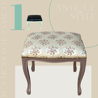 Antik stílusú ülőke, zsámoly, puff