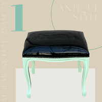 Antik stílusú ülőke, zsámoly, puff