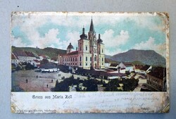 „Mariazell – bazilika, színezett képeslap, Gregor Fischer kiadás, 1900