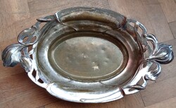 Silver-plated Art Nouveau Tray Made of Brass, circa 1900