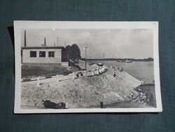 Képeslap,Paks,Hajóállomás,kikötő látkép,részlet,1950-