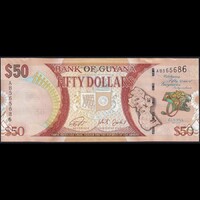 Guyana 50 Dollars 2016 P-41 emlékbankjegy UNC