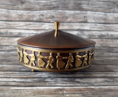 VINTAGE IPARMŰVÉSZ RÉZ ÉKSZERTARTÓ DOBOZ