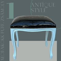 Antik stílusú ülőke, zsámoly, puff