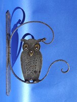 Antik 110 éves kovácsoltvas bagoly alakú falidísz skandináv stílus Hugo Berger Goberg Németország