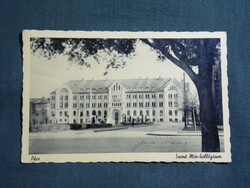 Postcard, Pécs, Szent Mór College View, Detail, Barasits Edition, 1940-