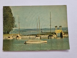 BALATONFÖLDVÁR Móló színes régi képeslap 1964