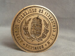 Régi pecsétnyomó Magyar Királyi Kertészeti és Szőlészeti Főiskola 1943 Magyar Királyság kiscímere