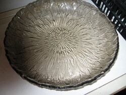 Retro arcoroc FRANCE füst színű Sunflower , napraforgó mintás süteményes ,pizzás tálca,