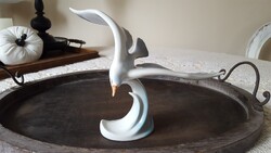 Nagyméretű,Hollóházi porcelán sirály figura