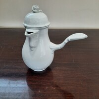 Fehér Herendi porcelán kávé, tea kiöntő, kávés, teás kanna
