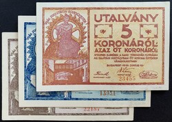 Budapest Korona utalvány szett 1919 AUNC