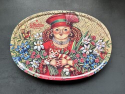 Vintage dán Svend Michelsen ovális csokoládé pléh doboz