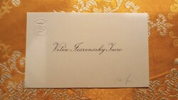 Nemesi névjegykártya - v. Jeszenszky Imre