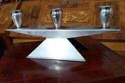 Art deco gyertyatartó  Gyártó: WMF Bauhaus  Modell: Ikora Tervezési év: 1960 Szélessége 27x8.5cm Mag