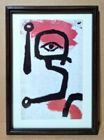 Paul Klee nyomat barna keretben, csodálatos modern alkotás! Der Paukenspieler, 1940