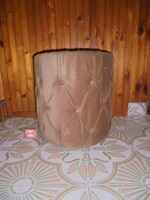 Vintage plüss kárpitos puff, henger szék, ülőke