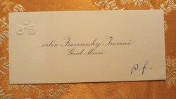 Nemesi névjegykártya - v. Jeszenszky Imréné