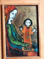 Mother and Child - Enamel Painting