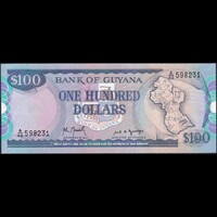 Guyana 100 Dollars 1989 P-28 (Sign 8) UNC