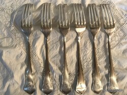 EVŐESZKÖZ  - 6 db - EZÜSTÖZÖTT - W.MF - PATENT- 90 jelzés - MONOGRAMOS - VILLA