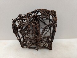 Antik kékfestő nyomódúc vas kézimunka néprajz népművészet hímzés virág 280 5307