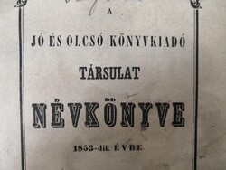 Jó és Olcsó Könyvkiadó Társulat Névkönyve 1853-dik évre