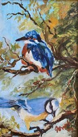 Török György: Birds - oil on cardboard