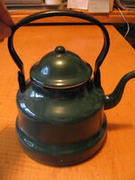 Retro zöld zománcos teás kanna