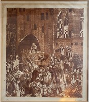 Görög Rezső: Piac - rézkarc