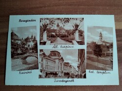 Ukrajna, Beregszász, osztott lap,Kaszinó,Törvényszék,borpince,templom,Weinstock fotó, postatiszta