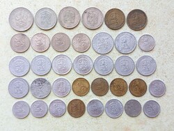Csehszlovákia 36 db Különböző Érme 5,10,20,25,50 Haller 1,2,5 Korona 1953-1991