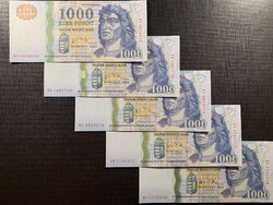 *** RITKA UNC 2006 os zöld biztonsági csíkos 1000 ft ***