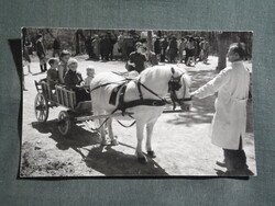 Képeslap,Pécs,Mecsek,Vidámpark,horgász játék,póniló szekér látkép,részlet,1960-