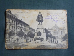 Képeslap,Pécs,Majláth tér,Kossuth szobor,piac,Zsinagóga látkép,részlet,Böhm kiadás Pécs,1914-