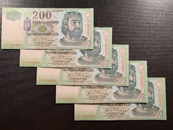 ***  5 dbos sorkövető UNC 2007 FC 200 forintos ***