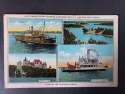 Régi gőzhajós képeslap Hutchinson's Ferry Alexandria Bay NY Steamer Gen Hancock & Roosevelt 1937