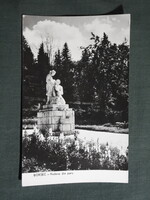 Postcard, Romania, Borsec, Borszék, park, statue view, detail, 1960-