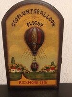 Vintage, 3 D-s hőlégballonos fali kulcstartó szekrény.﻿﻿﻿ ﻿