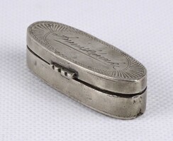 1X399 Antik vésett tetejű alpakka szelence