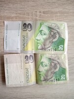 20 Szlovák korona (2 db)