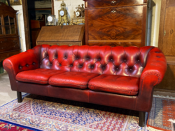 Chesterfield bőr 3 személyes kanapé